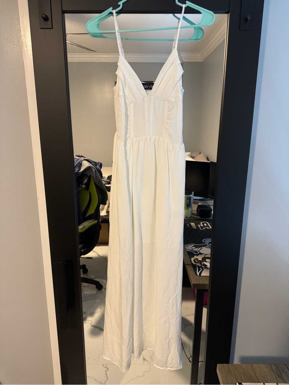 fab'rik White Spaghetti-Strap Maxi Dress